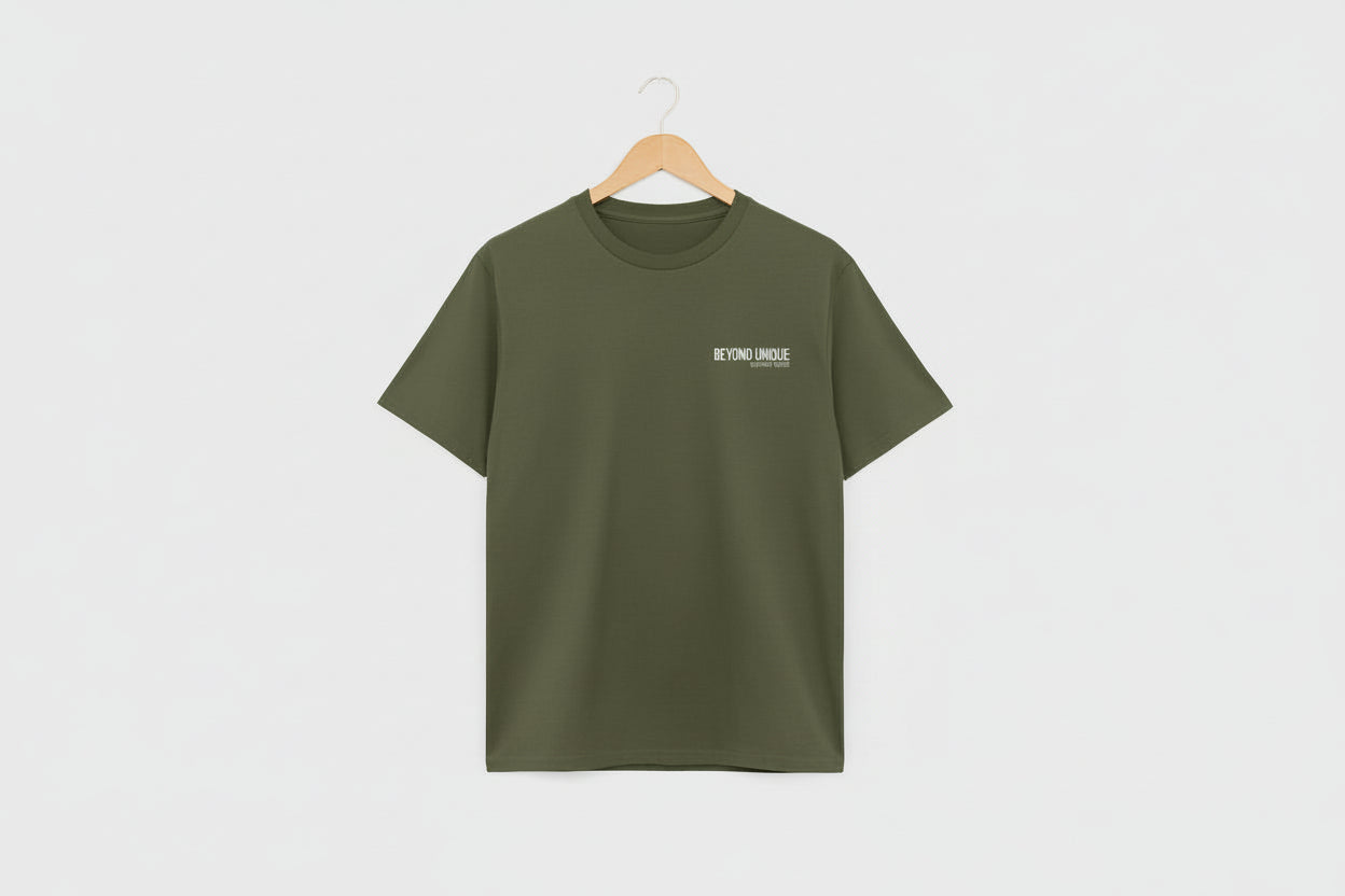 Green military T-shirt w/ White Font Logo letters Short sleeve T-Shirt all cotton
The "Memebers-T"  Mens T-shirt, cool unisex T-Shirt short sleeve available in various colors soft 50/50 cotton 